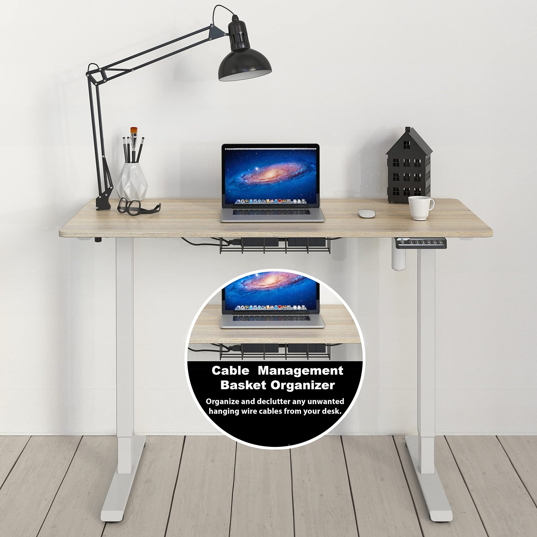 Electric Height Adjustable Desk with Cable Management