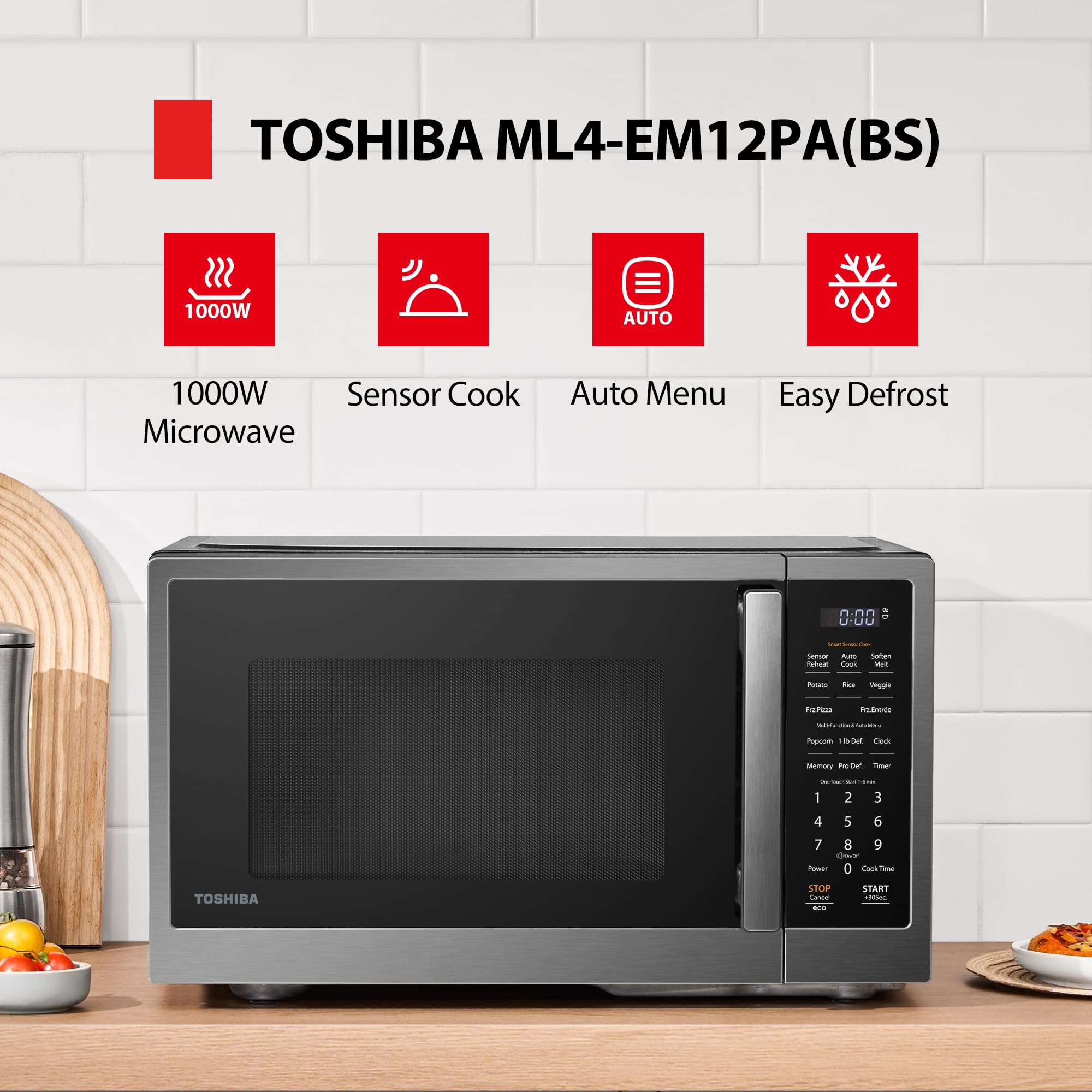 Toshiba Small Countertop Microwave with Child Lock Feature