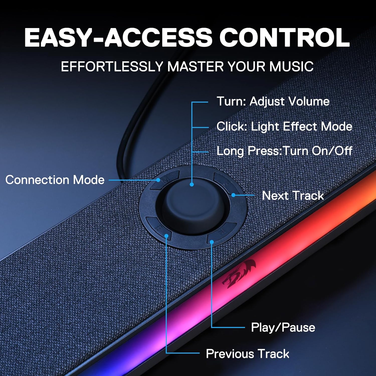 Redragon GS515 RGB Desktop Soundbar with Bluetooth