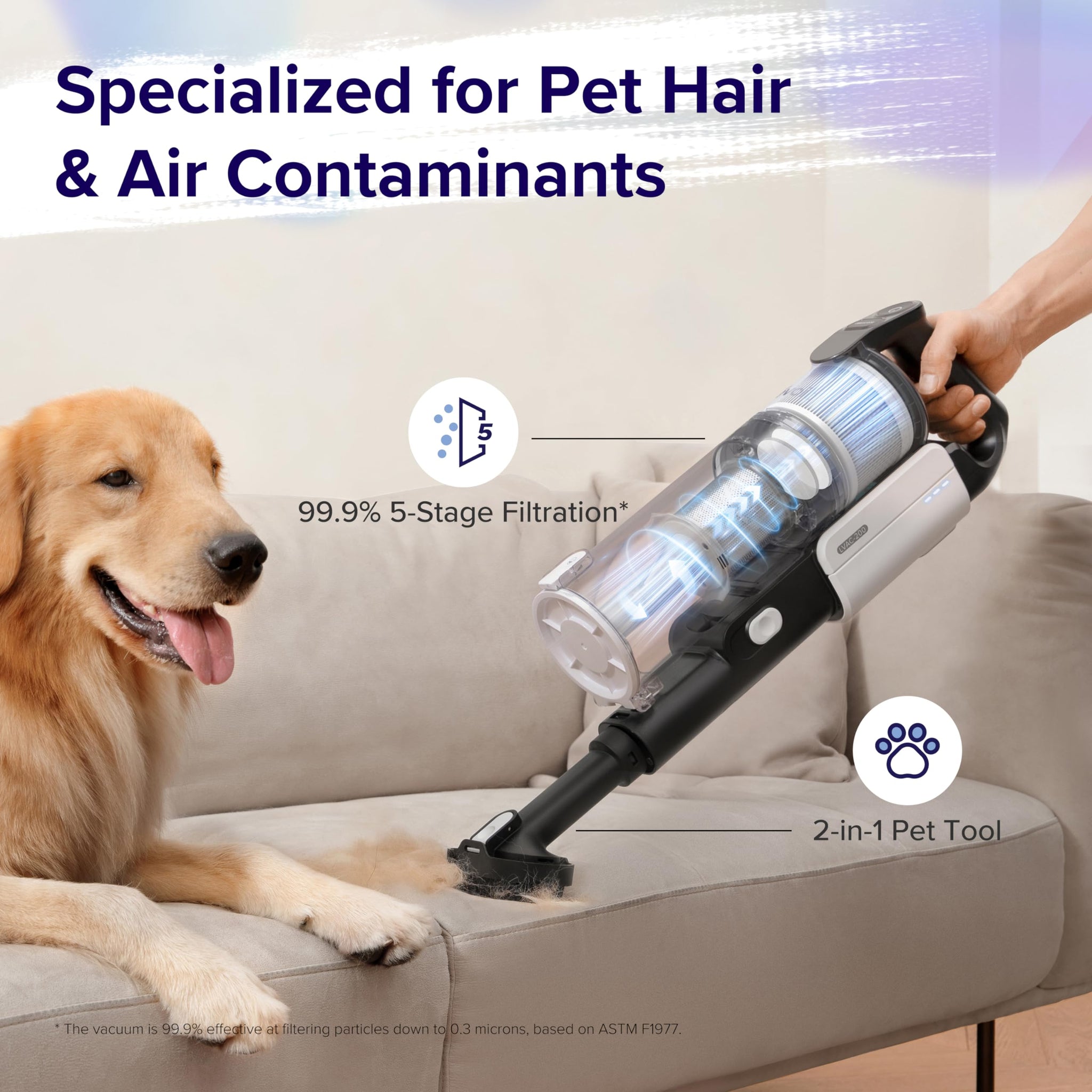 Levoit Cordless Vacuum Cleaner with Tangle Resistant Design