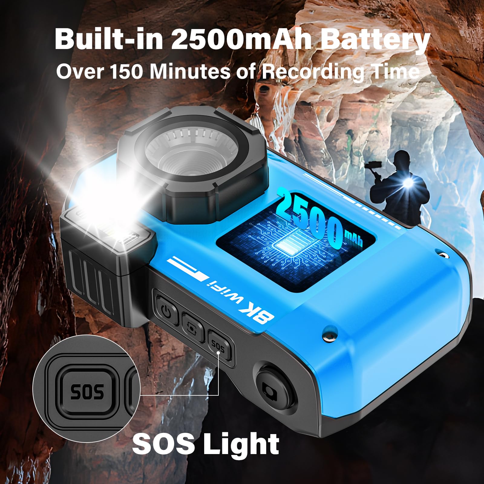 Rugged Waterproof 8K UHD Digital Camera for Snorkeling