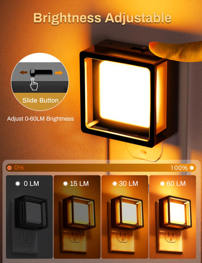 DORESshop LED Night Light 2 Pack Dusk to Dawn Dimmable