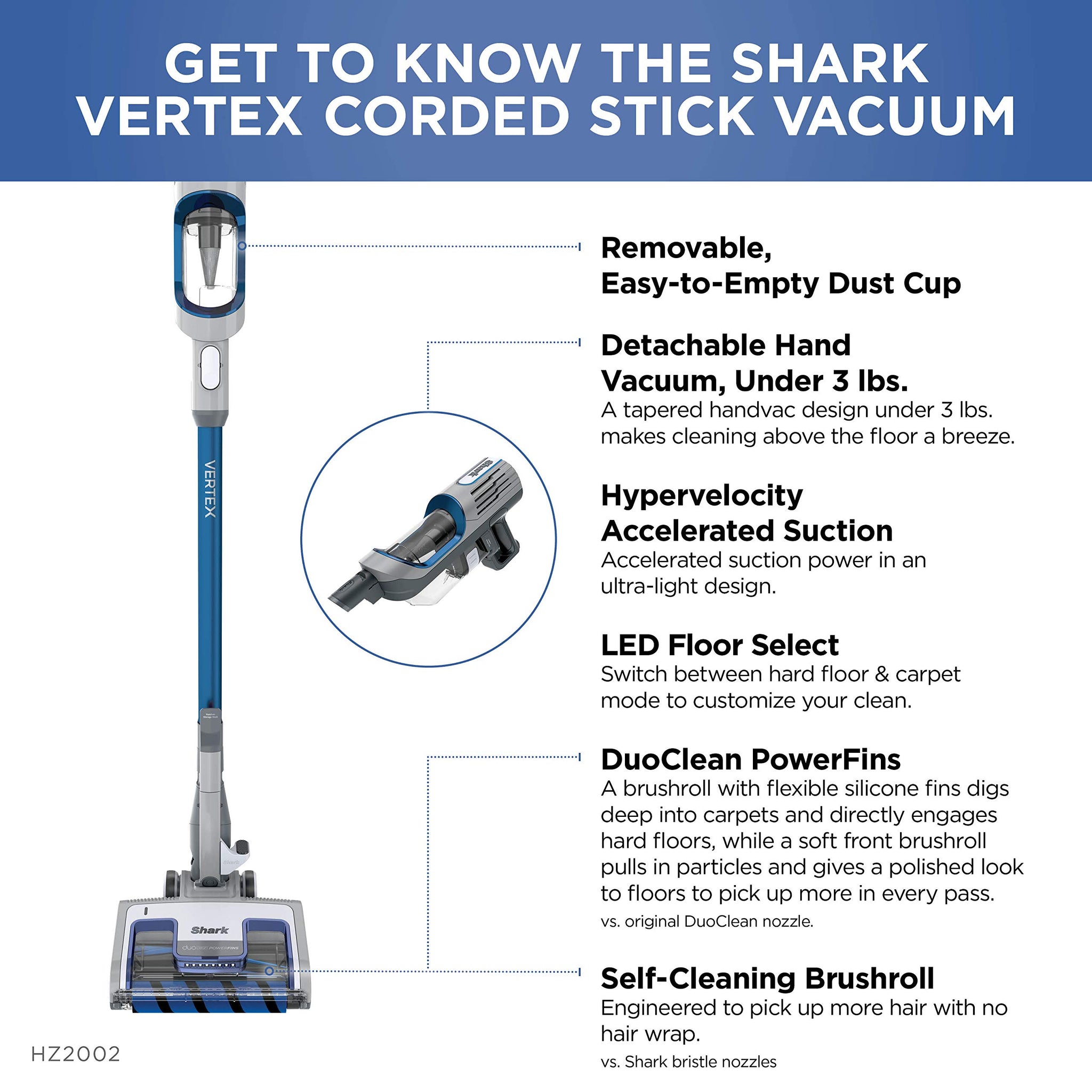 Shark HV322 Rocket Deluxe Pro Lightweight Vacuum for Pet Hair