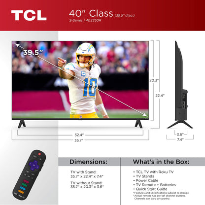 TCL 40 Inch 1080p LED Smart TV with Roku