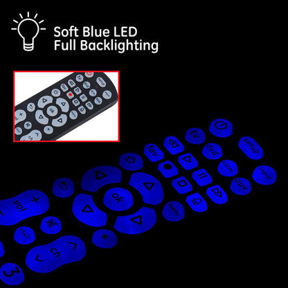 Universal Remote Control for 4 Devices in Black