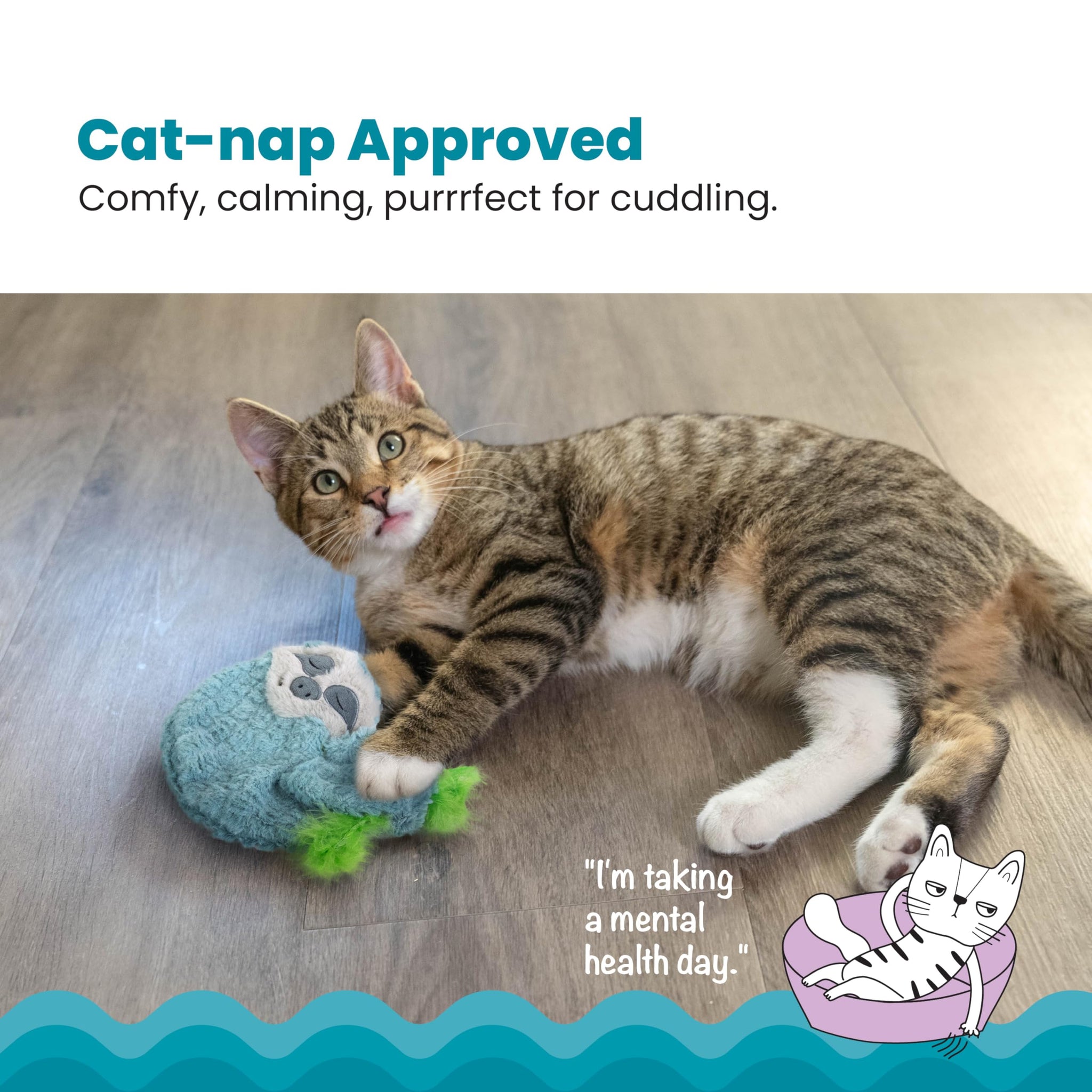 Calming Cat Toy with Purring Sound for Stress Relief
