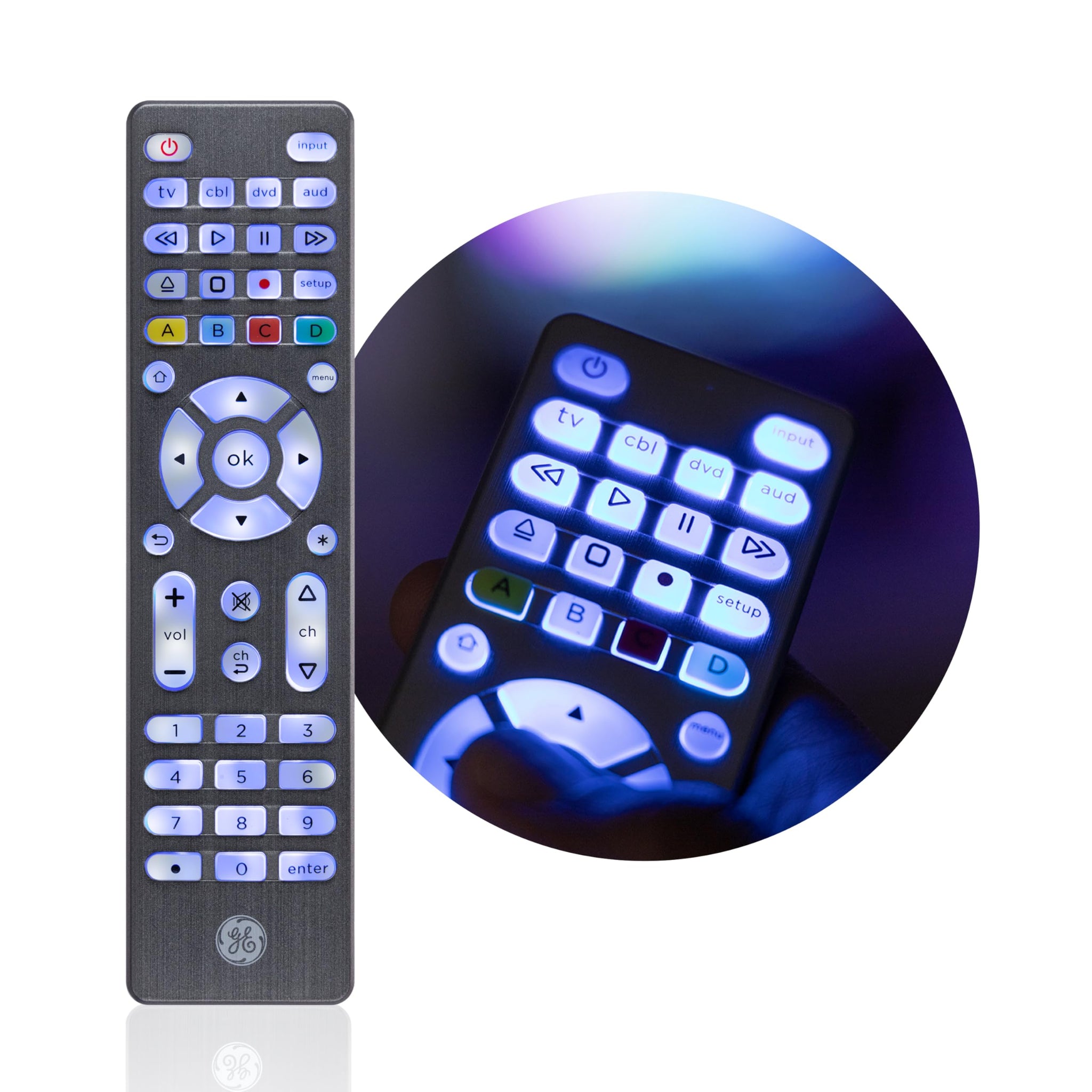 GE 4 Device Universal Remote with Backlit Buttons