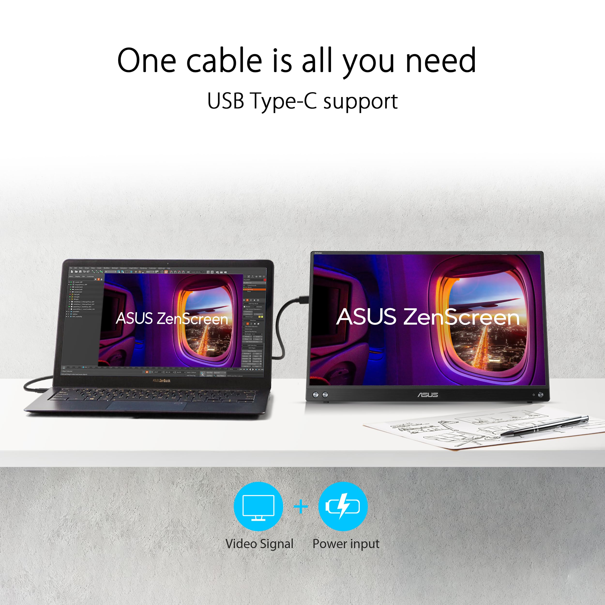 ASUS ZenScreen 15.6 Inch Portable Monitor for Travel