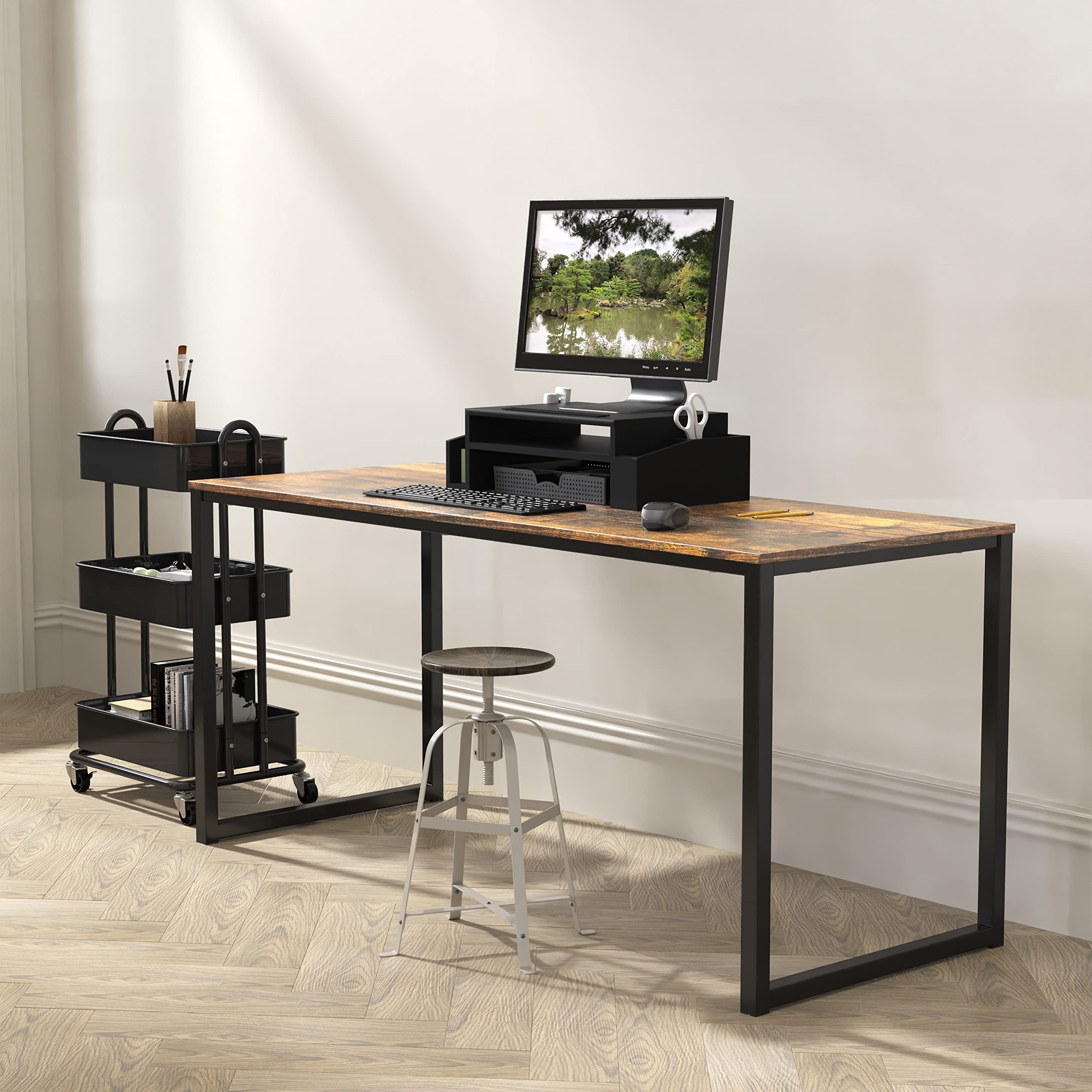 SHW 48 Inch Black Home Office Computer Desk