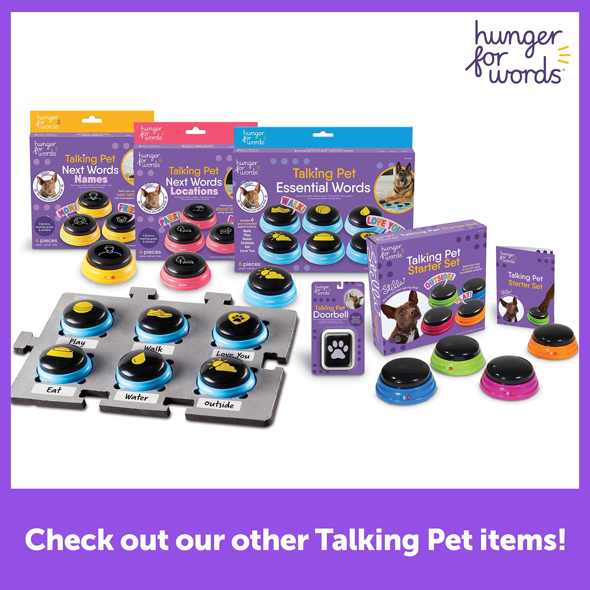 Talking Buttons Starter Set for Dog Communication