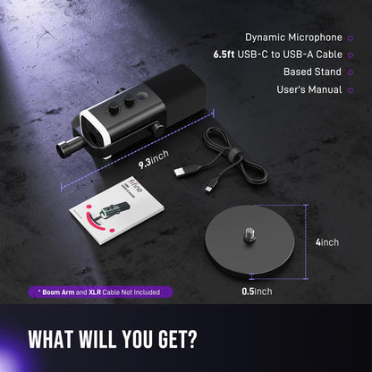 FIFINE USB XLR Dynamic Microphone AM8 Mute Button RGB Light
