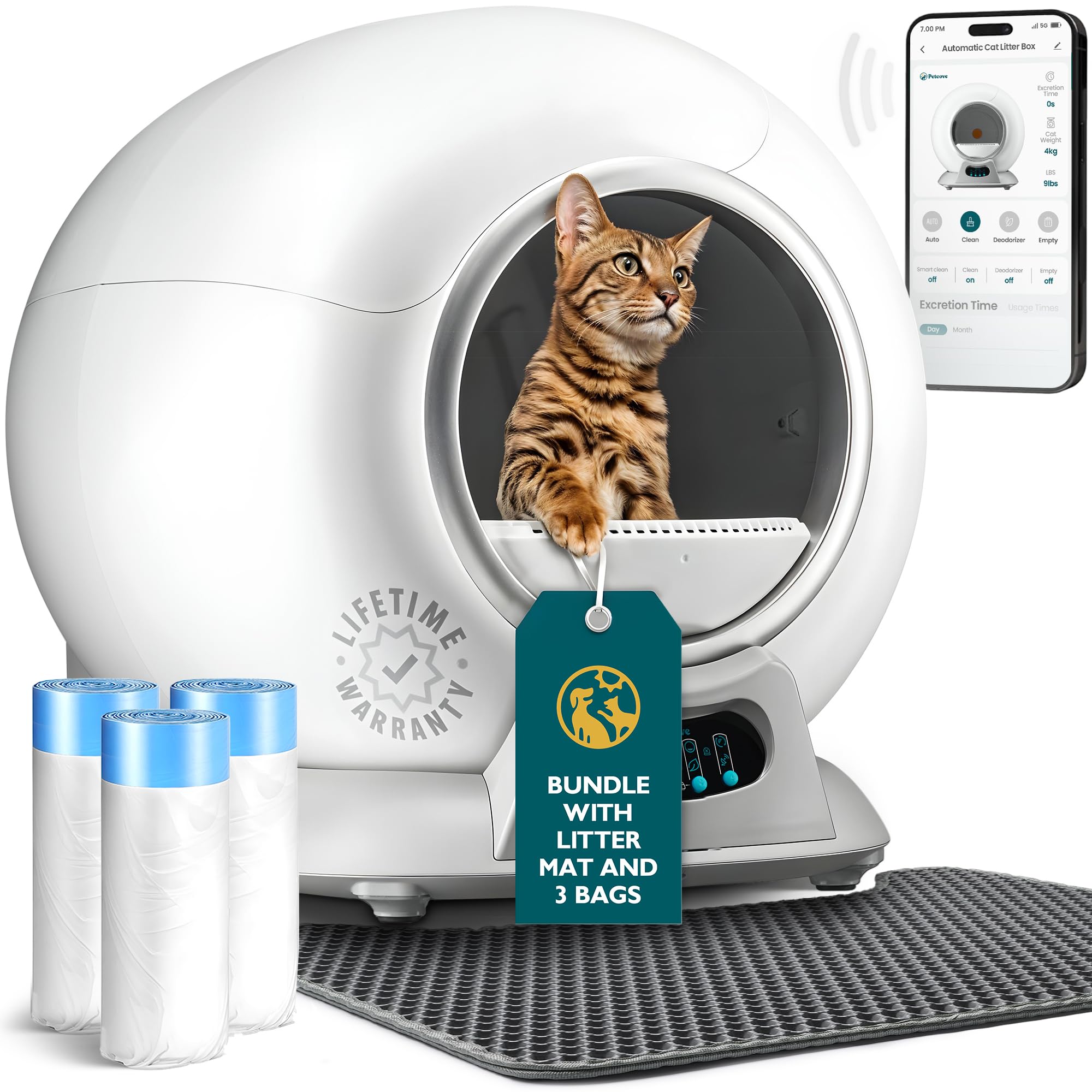 Self Cleaning Litter Box with App Control