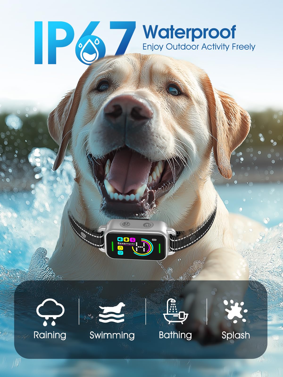 Smart Rechargeable Bark Collar for Dogs with Adjustable Sensitivity