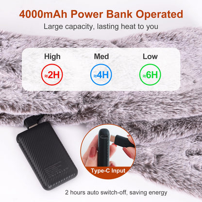 Heated Scarf for Women and Men Neck Warmer with Power Bank