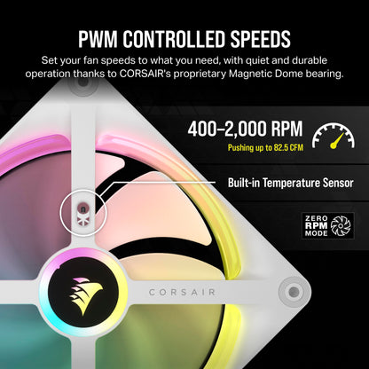 Corsair iCUE LINK QX120 RGB Fan Kit with Magnetic Dome Design