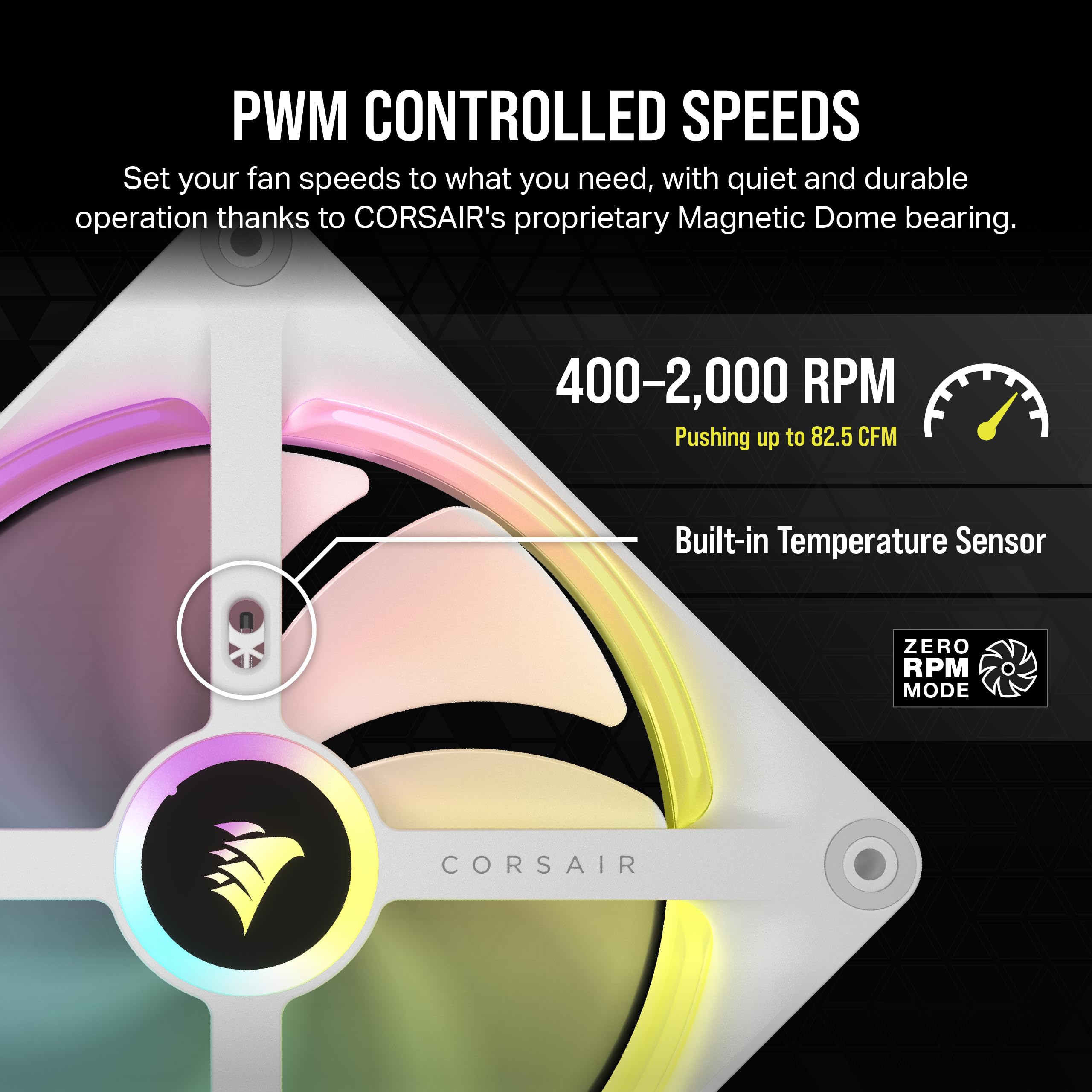 Corsair iCUE LINK QX120 RGB Fan Kit with Magnetic Dome Design