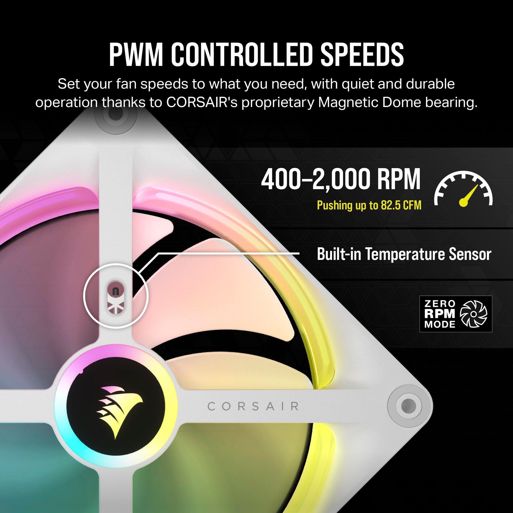 Corsair iCUE LINK QX120 RGB Fan Kit with Magnetic Dome Design