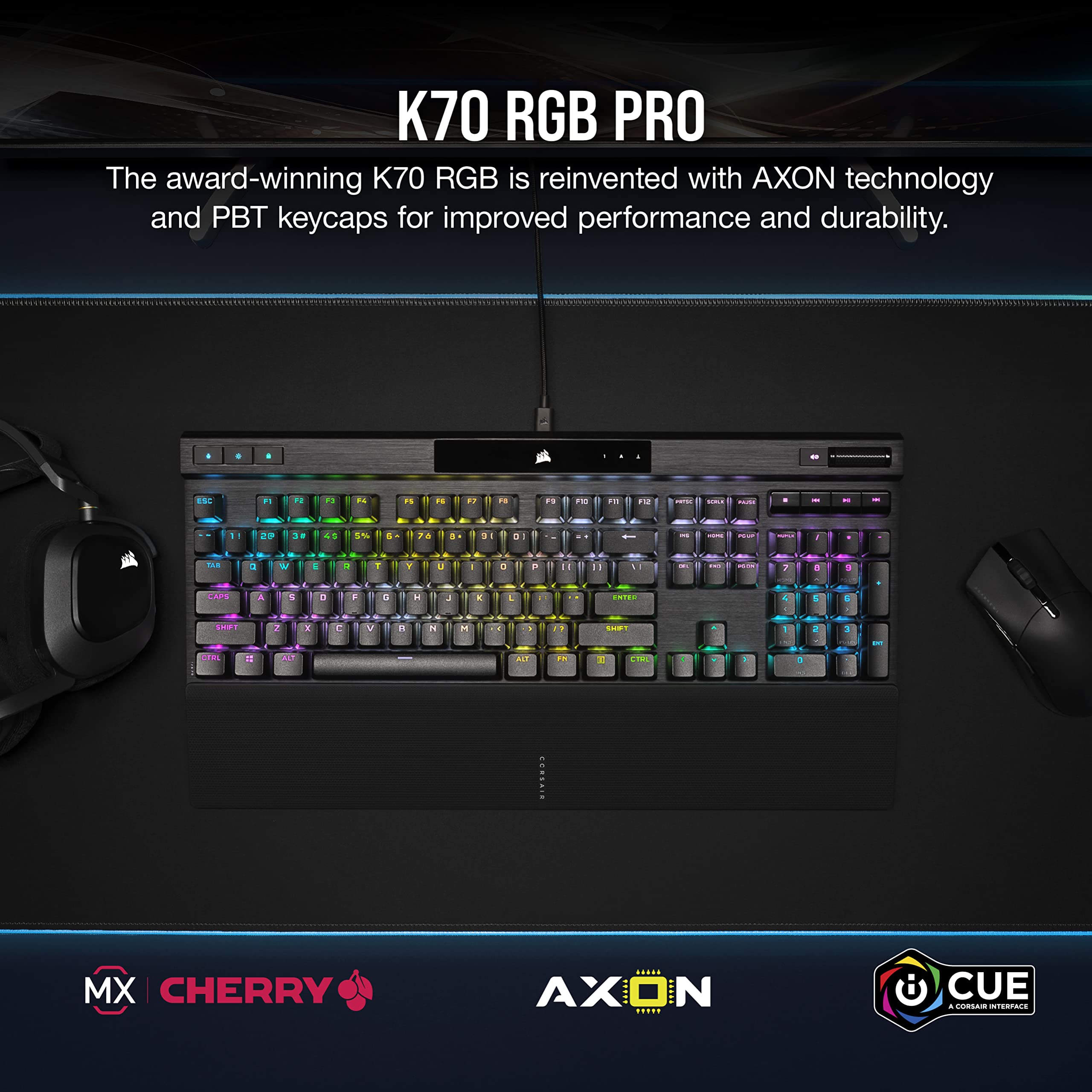Corsair K70 RGB Pro Mechanical Gaming Keyboard With Hyper Polling
