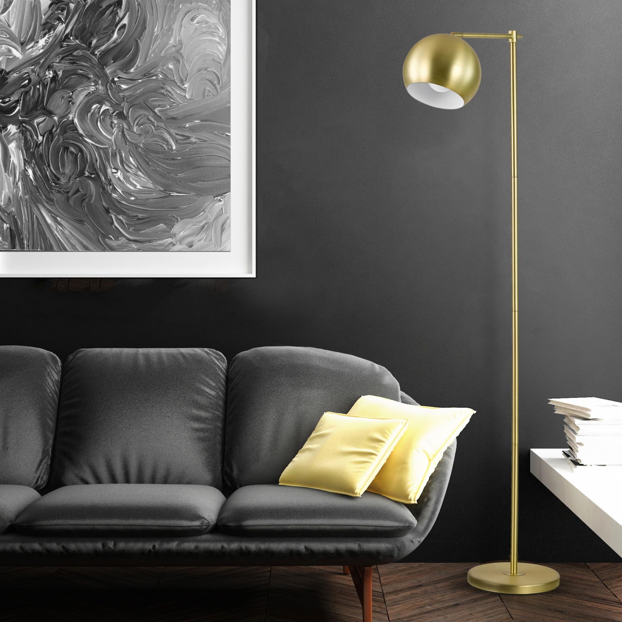 Molly Floor Lamp with Matte Black Finish and Slim Profile