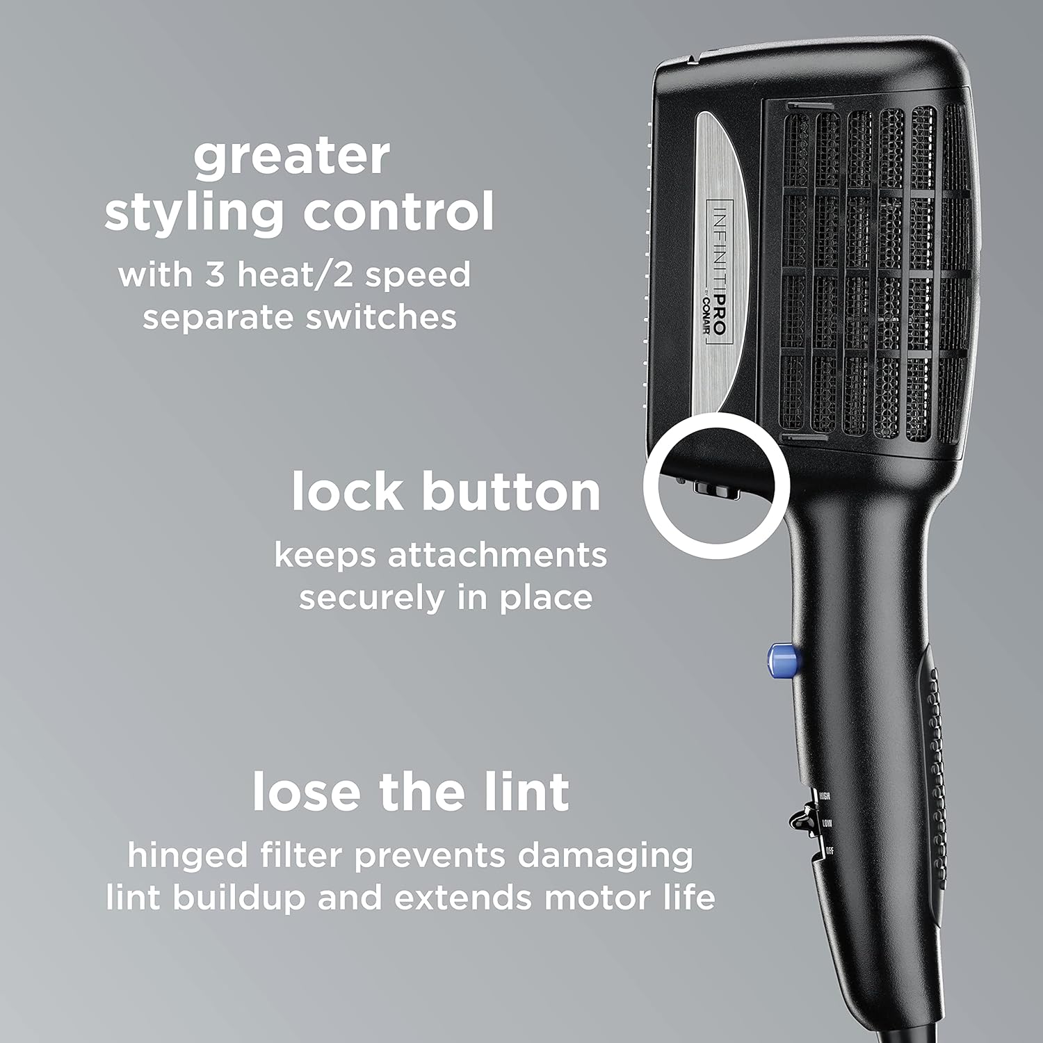 InfinitiPro 3 In 1 Hair Dryer With Ionic Shine