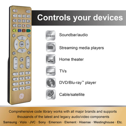 GE 4 Device Universal Remote with Backlit Buttons