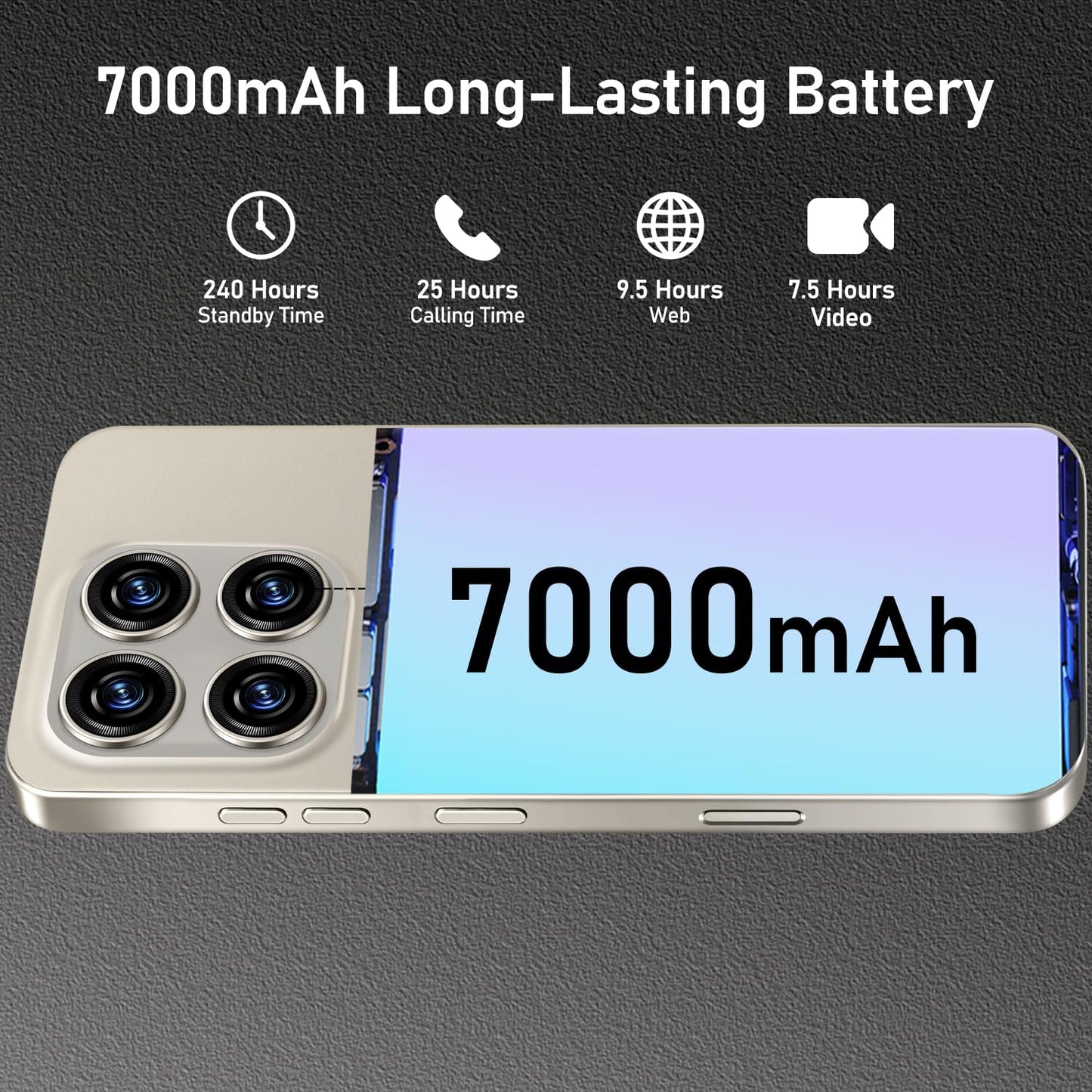 MMY 16PROMA X Unlocked Phone 6.99in HD Android 14 7000mAh 5G 16GB 512GB Deep Blue