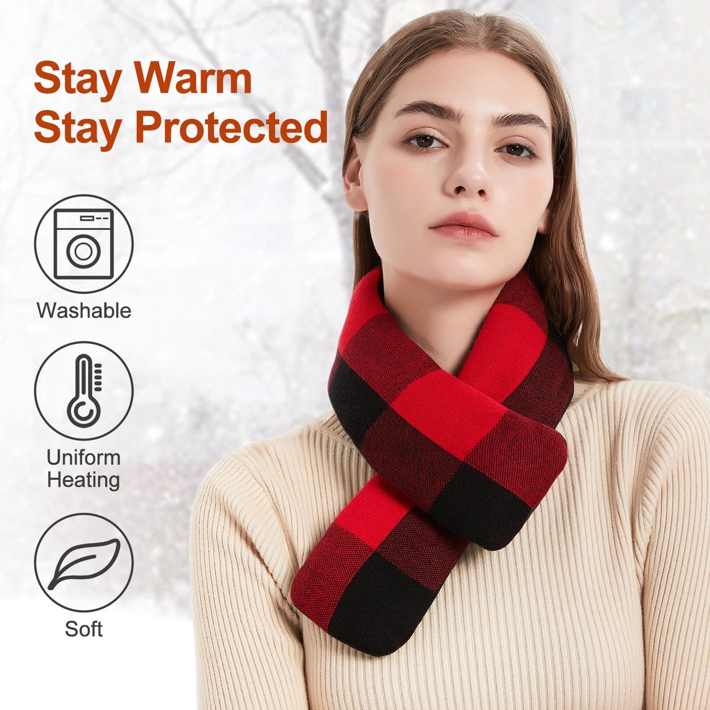 Heated Scarf for Women and Men Neck Warmer with Power Bank