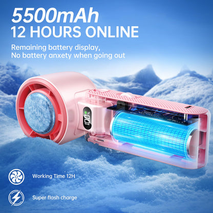 Handheld Portable Fan Ice Cooler 20000 RPM Turbo Purple