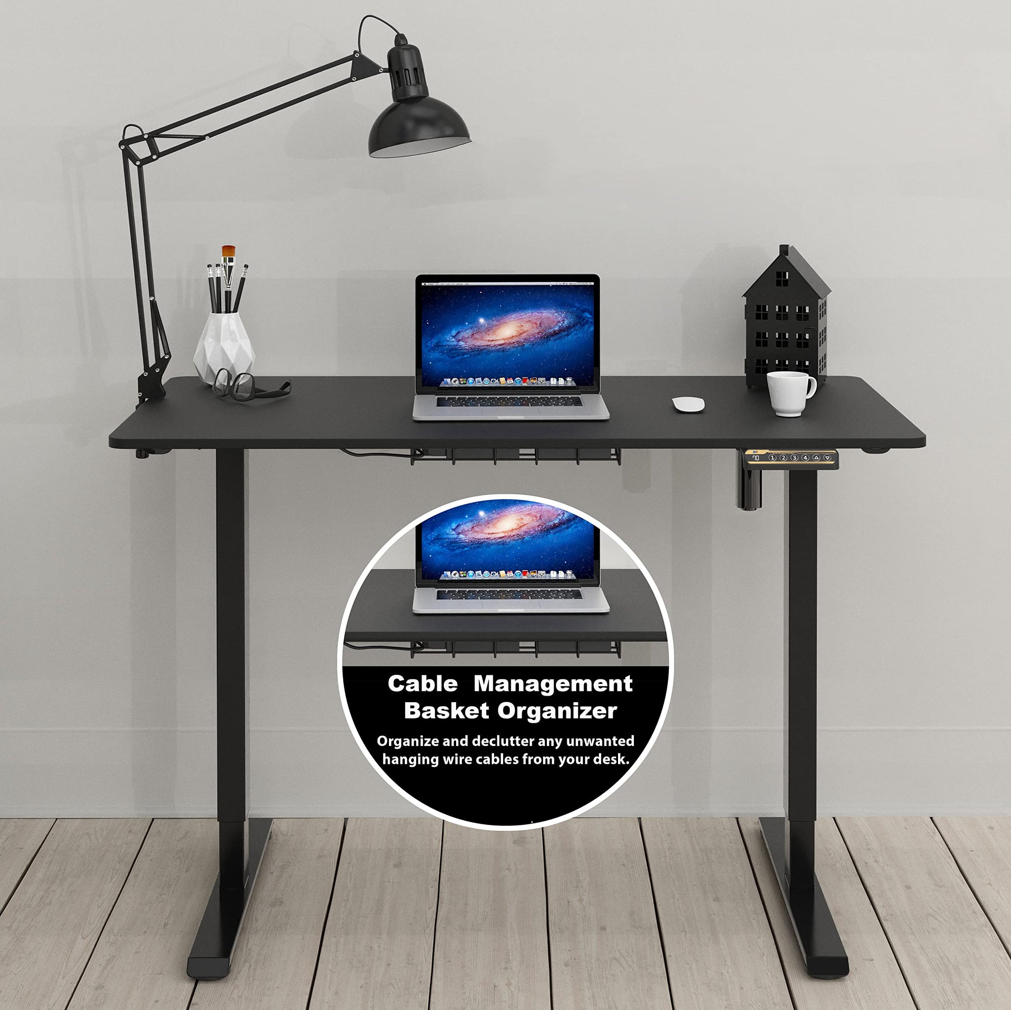Electric Height Adjustable Desk with Cable Management