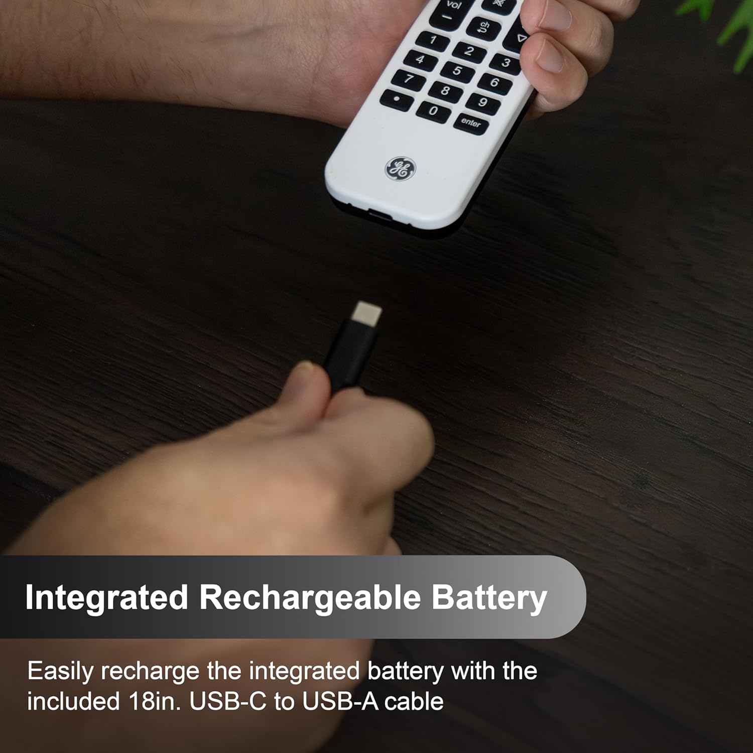 GE Rechargeable Universal TV Remote Control with Backlit Buttons