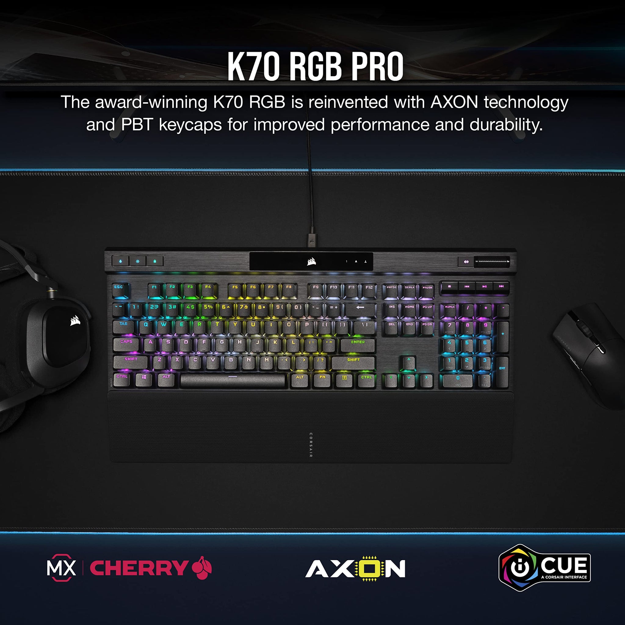 Corsair K70 RGB Pro Mechanical Gaming Keyboard With Hyper Polling