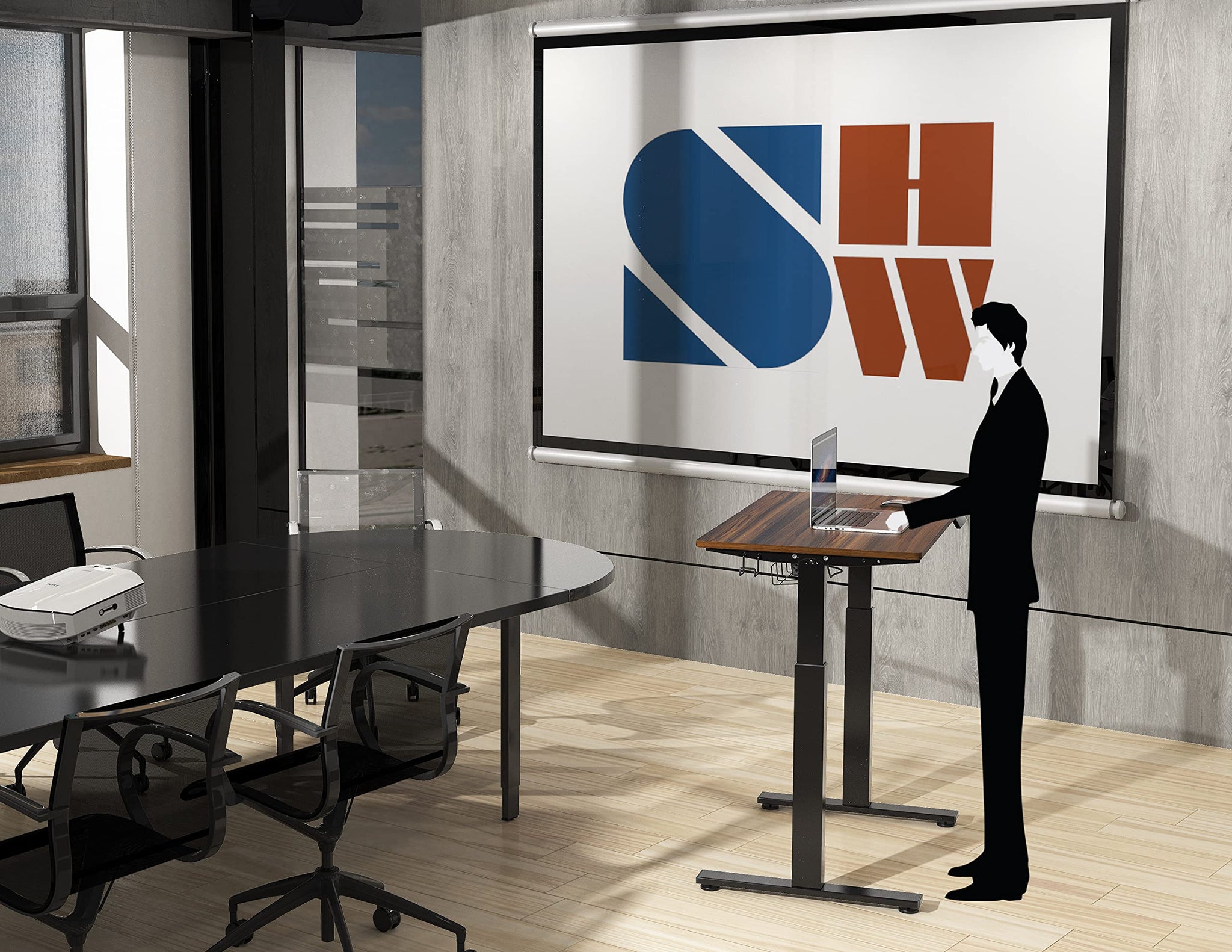 Height Adjustable Standing Desk with Memory Preset Feature
