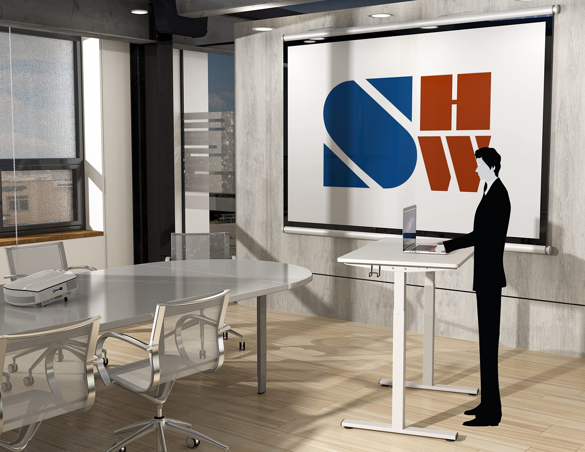 Height Adjustable Standing Desk with Memory Preset Feature