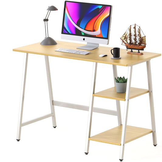 SHW 43 Inch Home Office Desk with Open Storage