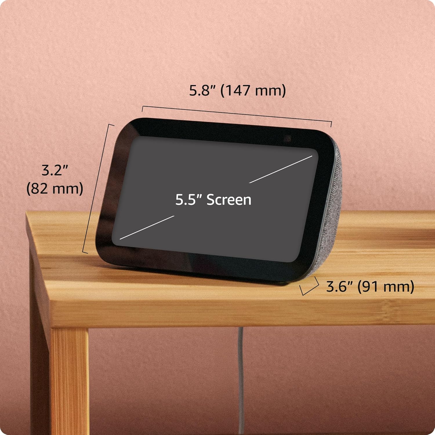 Echo Show 5 Smart Display With Clearer Sound Glacier White