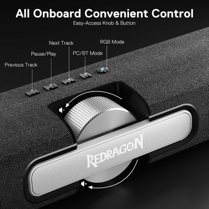 Redragon RGB Bluetooth Speakers with Rich Sound Quality