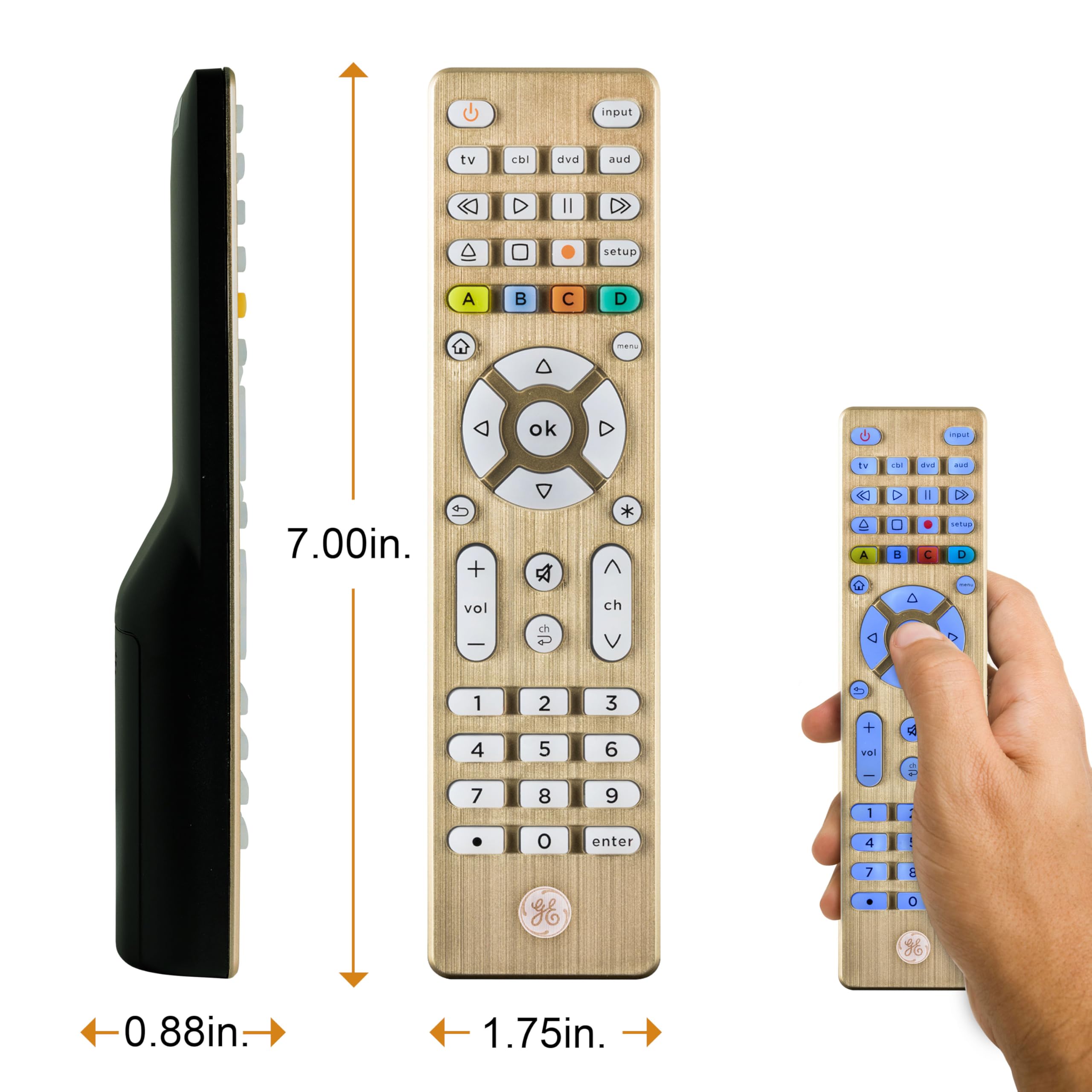 GE 4 Device Universal Remote with Backlit Buttons