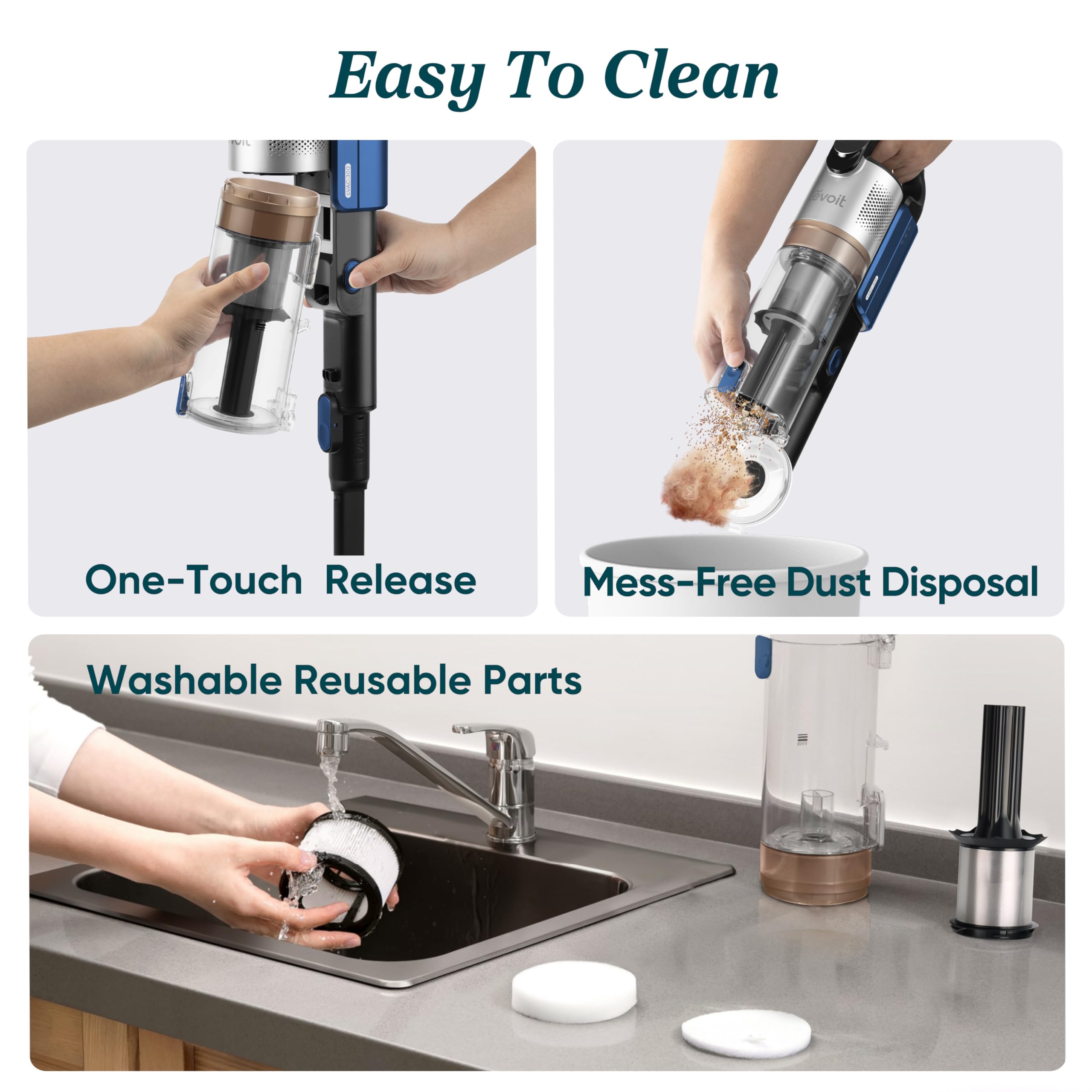 Levoit Cordless Vacuum Cleaner with Tangle Resistant Design