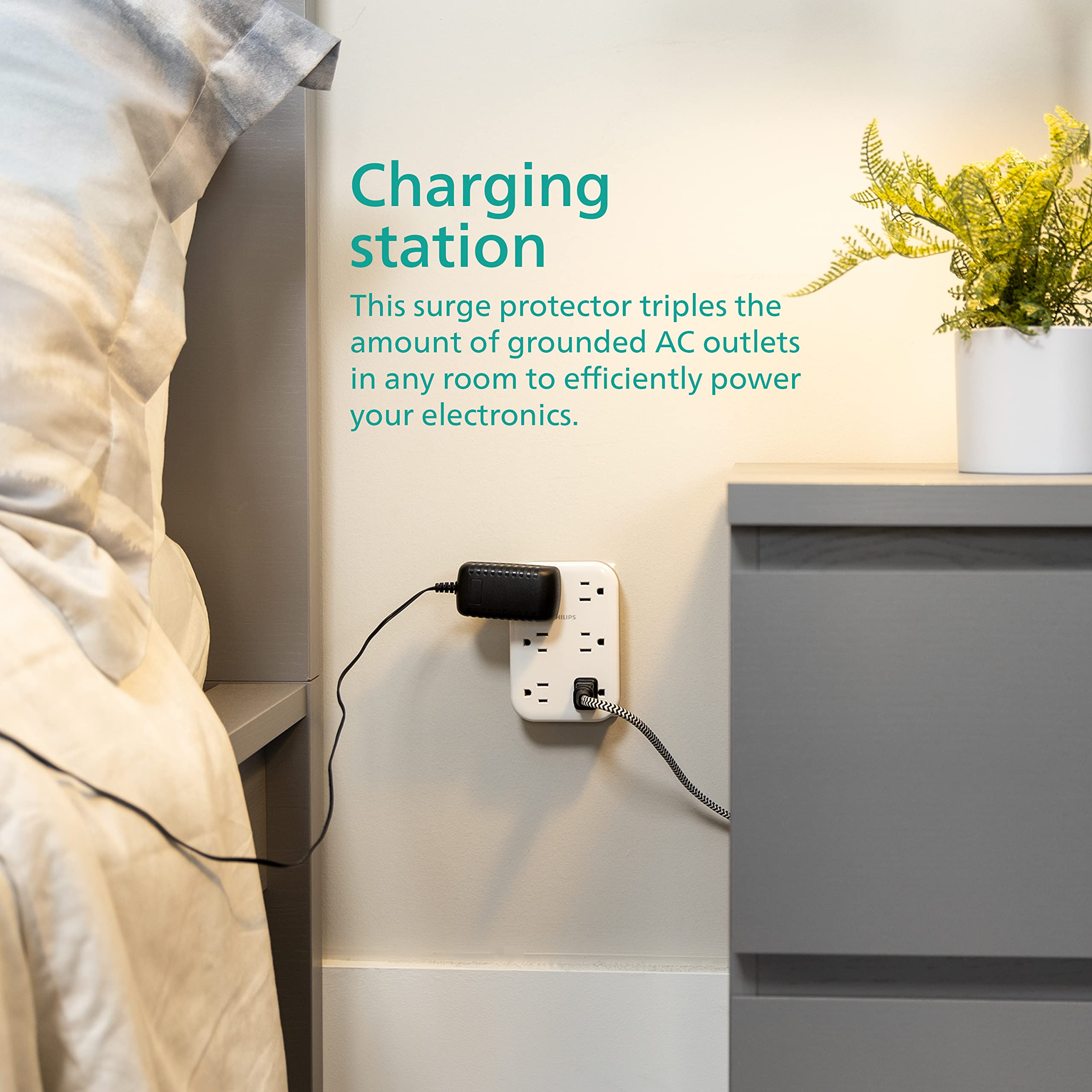 Philips EZFit 3 Outlet Surge Tap With USB Charging Now