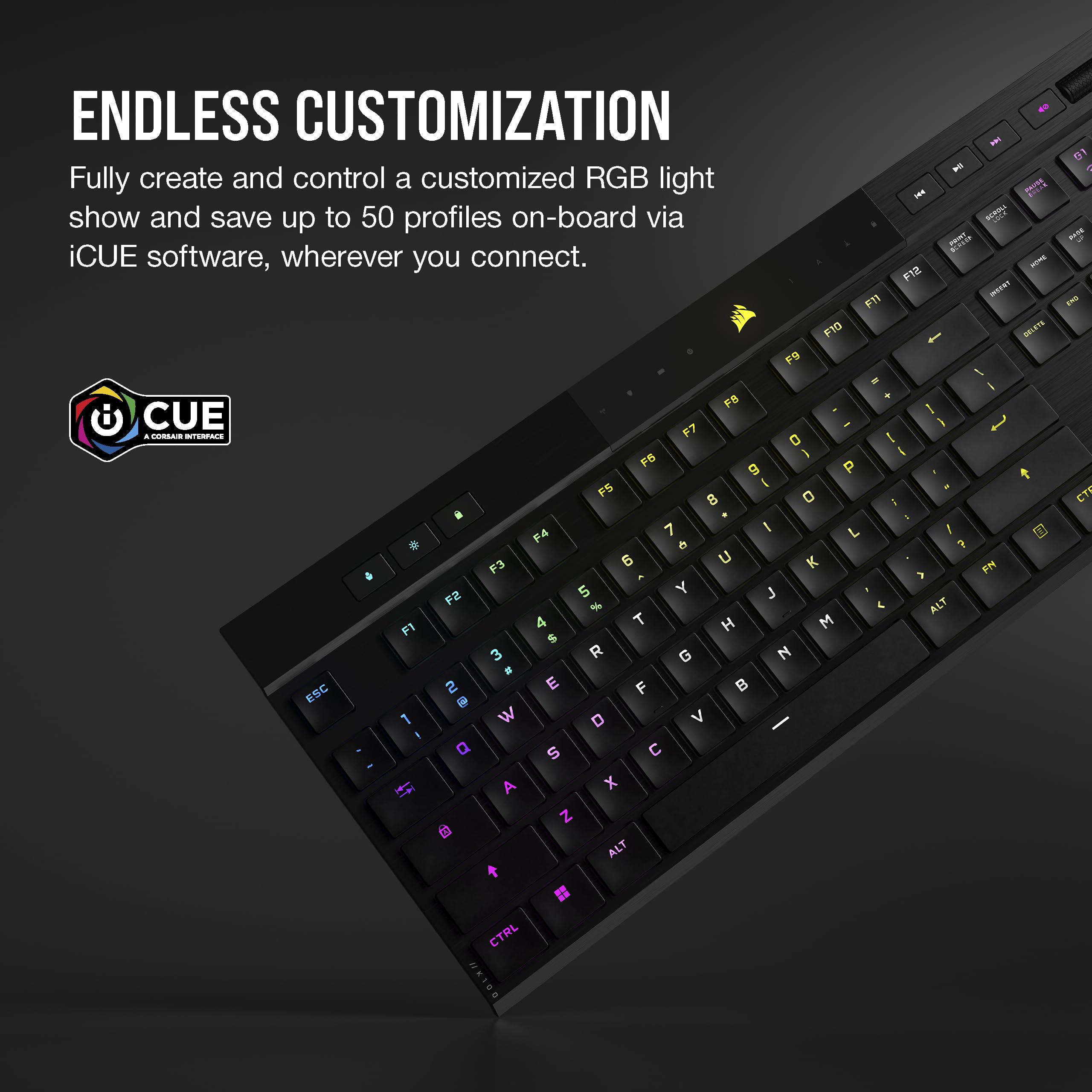 Corsair K100 RGB Gaming Keyboard with Hyper-Processing Technology