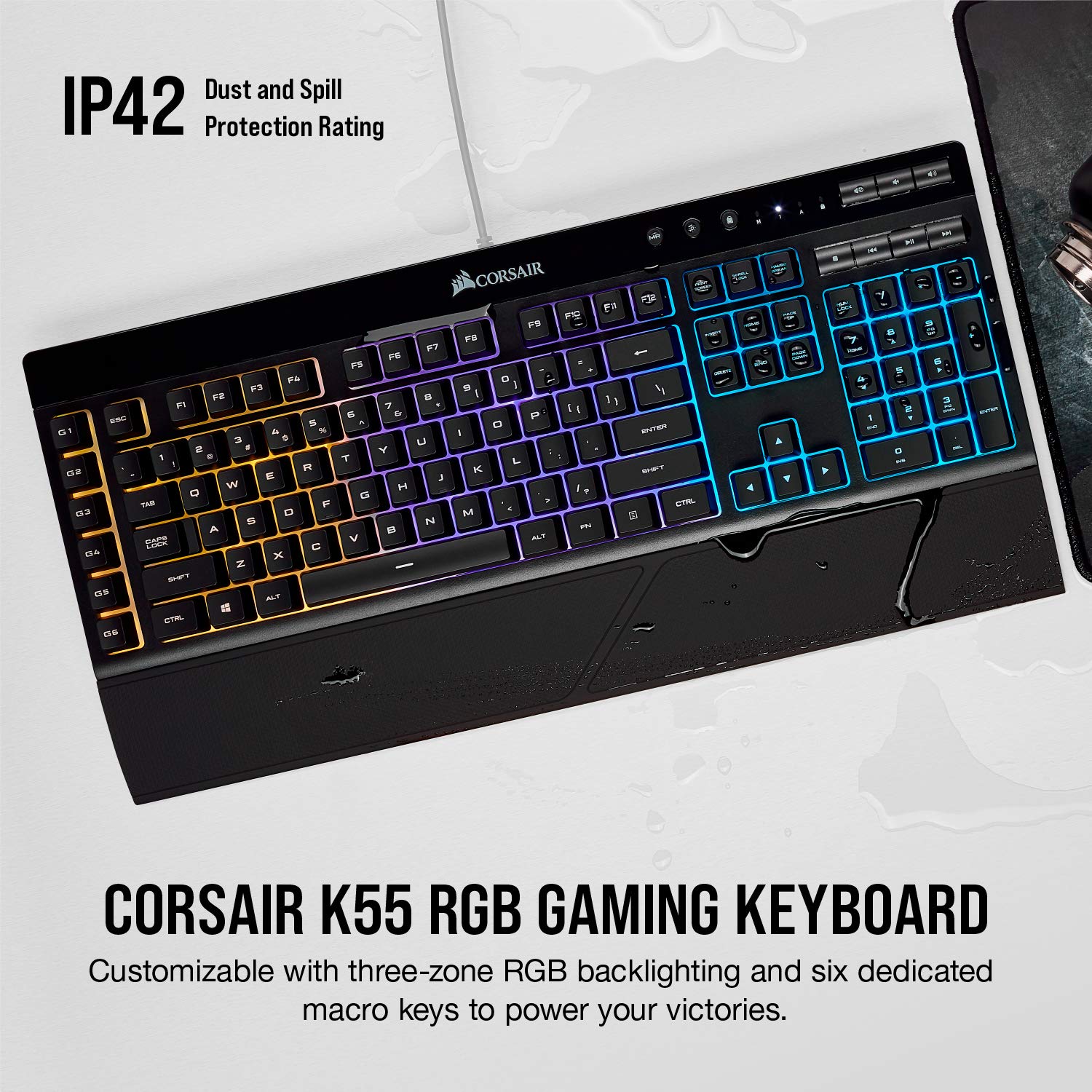 Corsair K55 RGB Pro Gaming Keyboard with Macro Keys