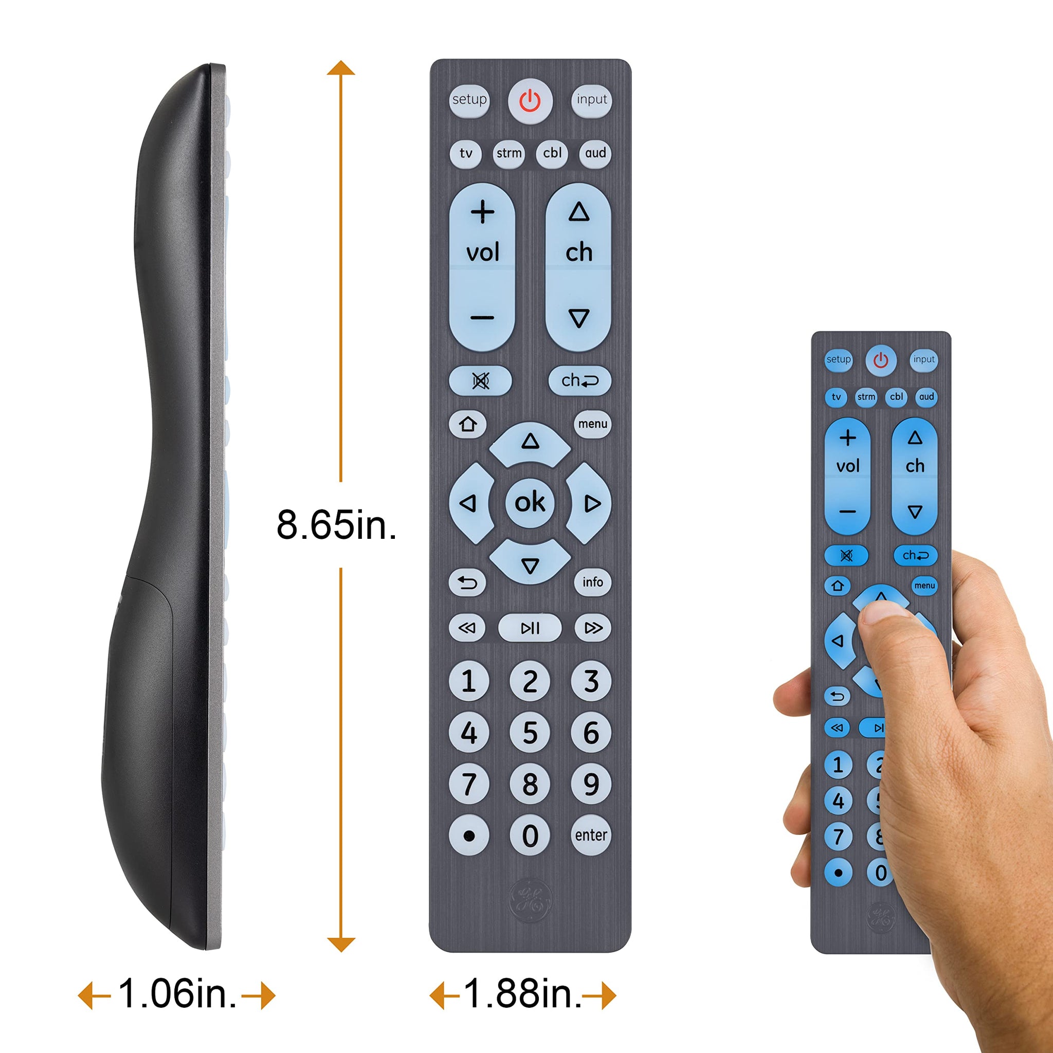 GE Big Button Backlit Universal Remote Control for Six Devices