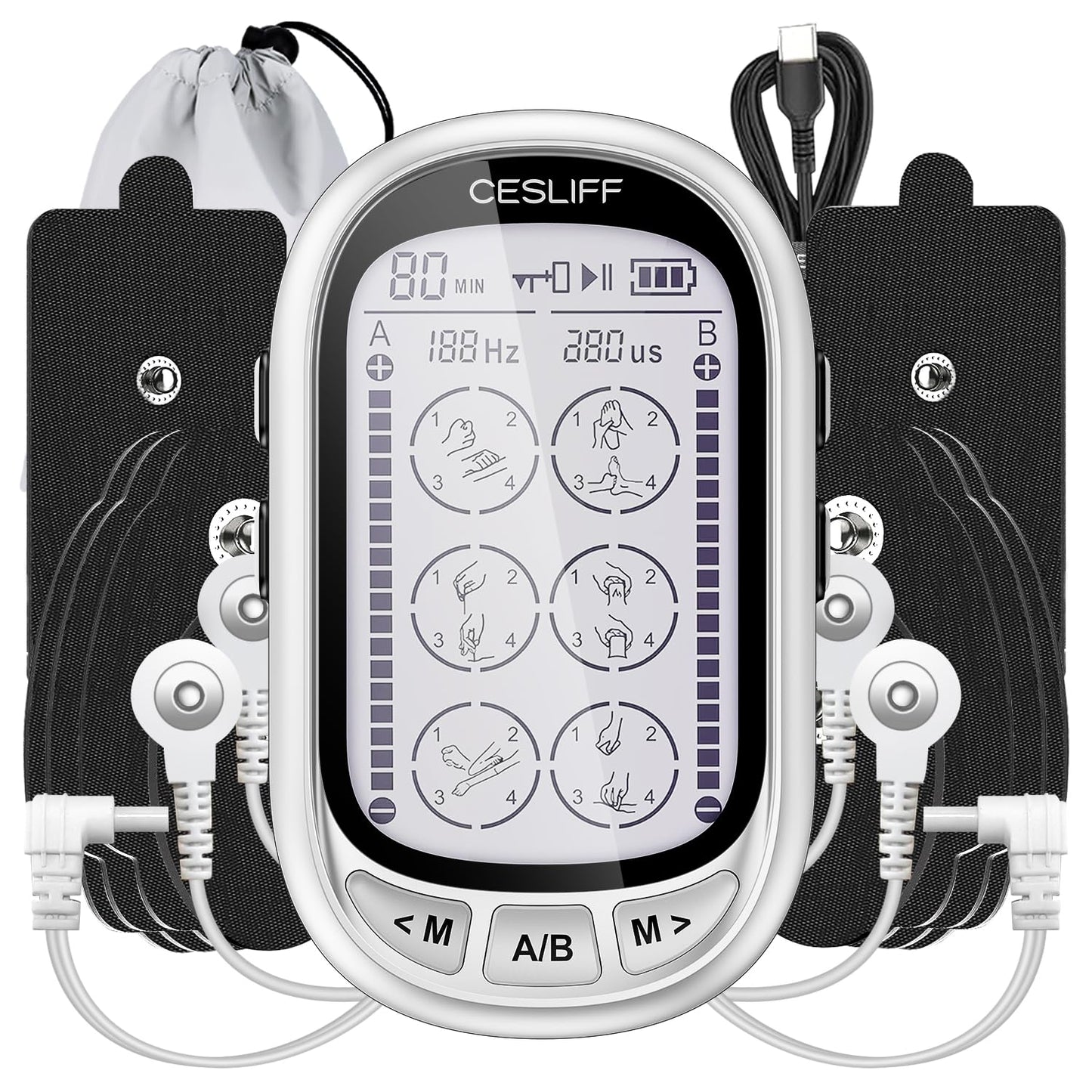 Dual Channel TENS EMS Unit for Pain Relief