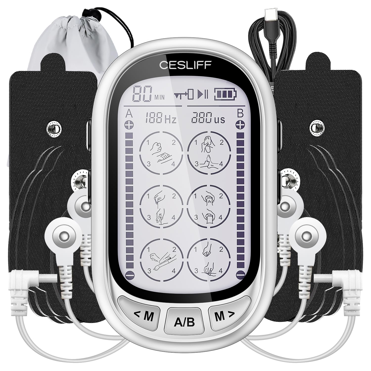 Dual Channel TENS EMS Unit for Pain Relief