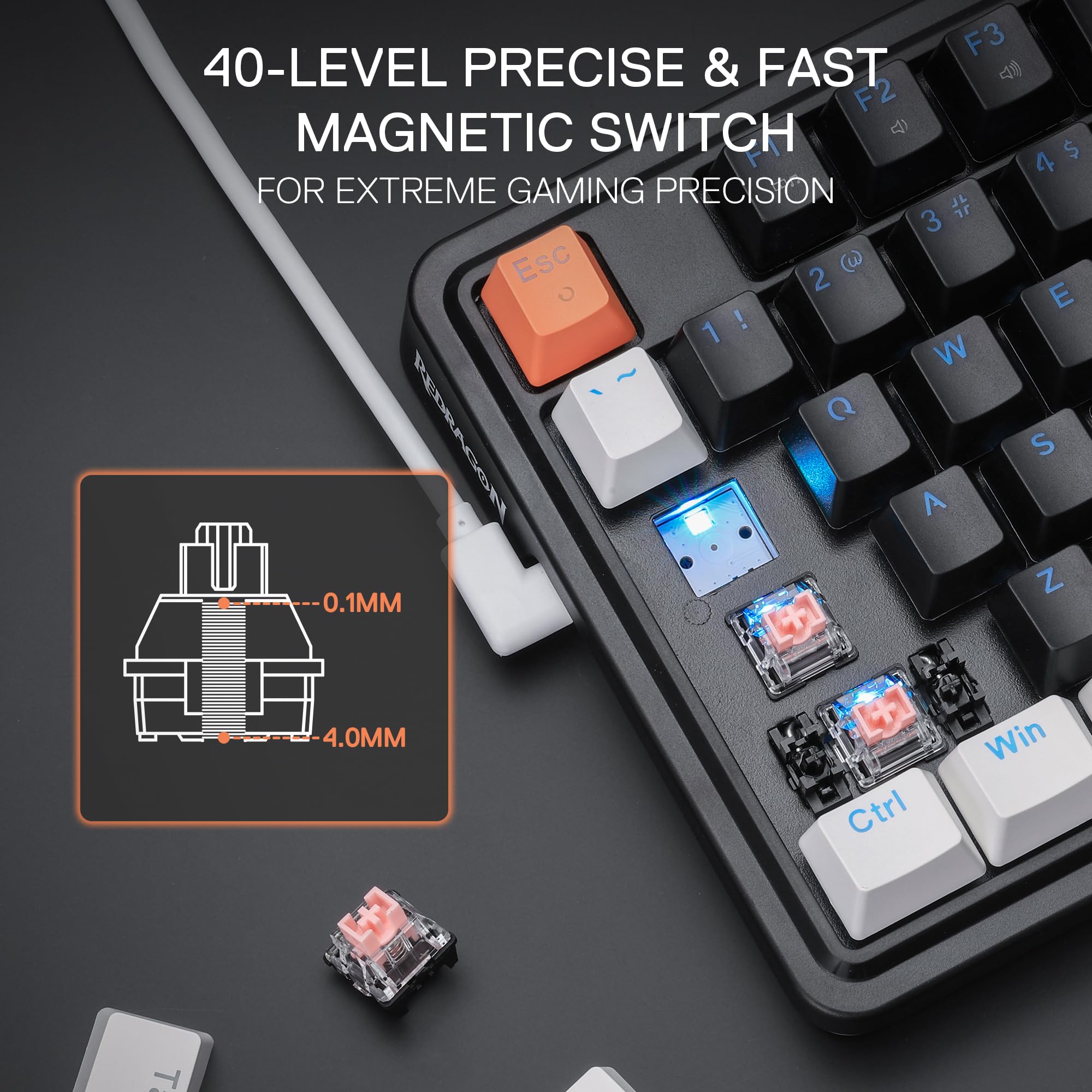 Redragon K673 Pro Wireless RGB Gaming Keyboard with Custom Knob