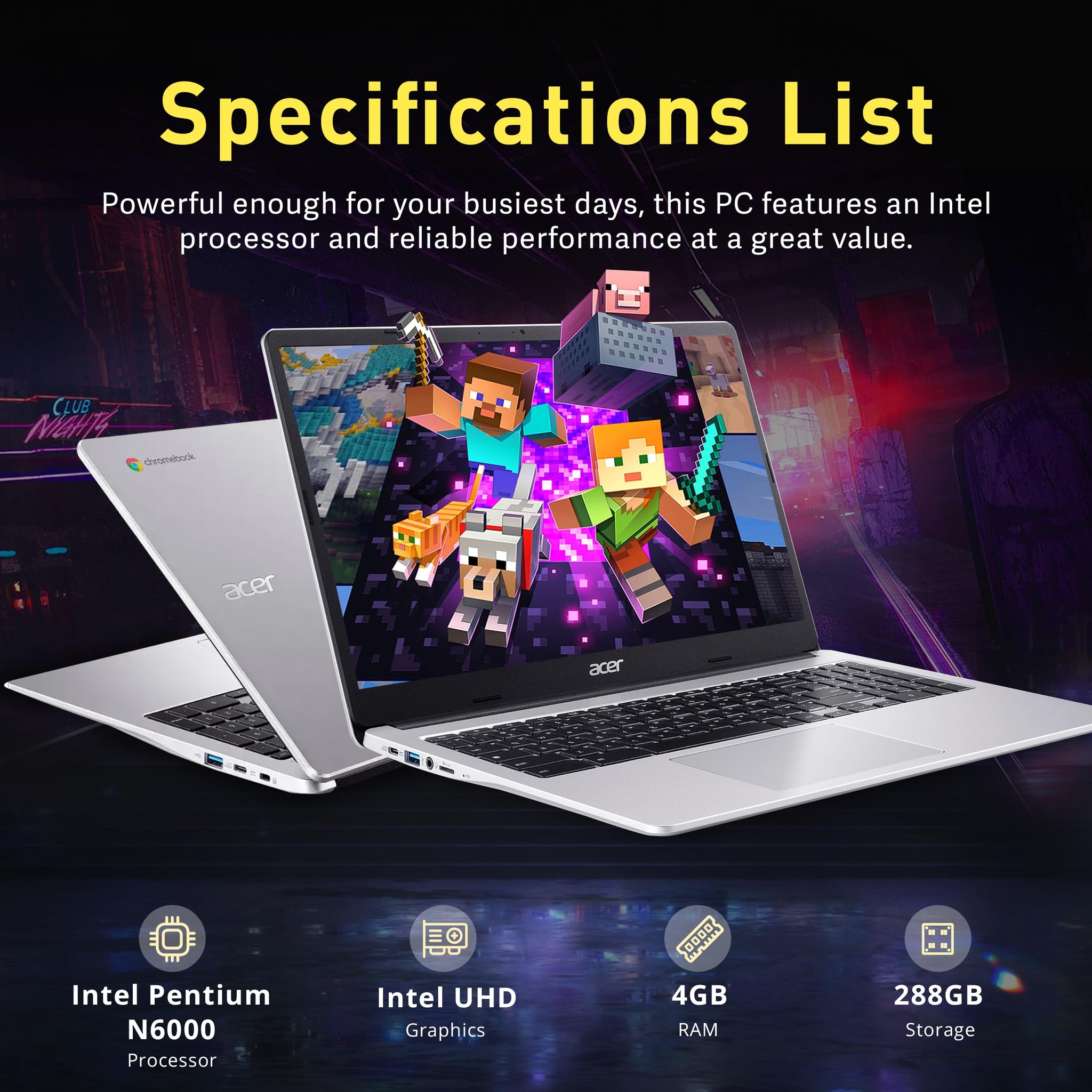 Acer Chromebook 315 Laptop With Full HD Display