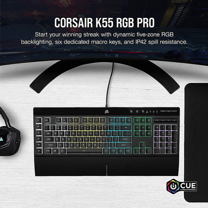 Corsair K55 RGB Pro Gaming Keyboard with Macro Keys