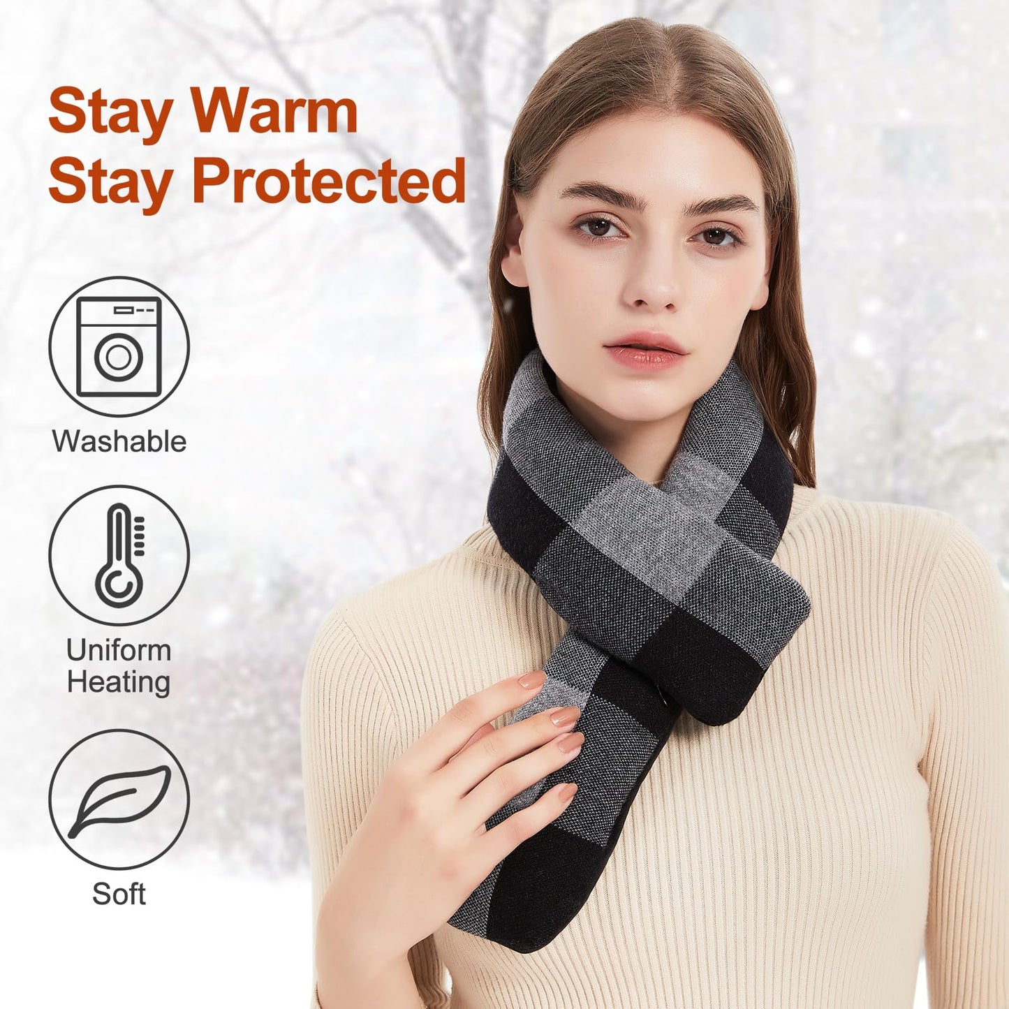 Heated Scarf for Women and Men Neck Warmer with Power Bank