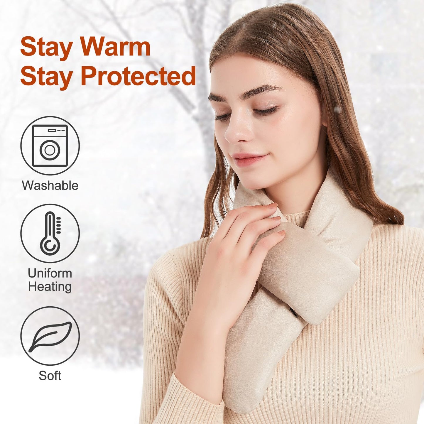 Heated Scarf for Women and Men Neck Warmer with Power Bank