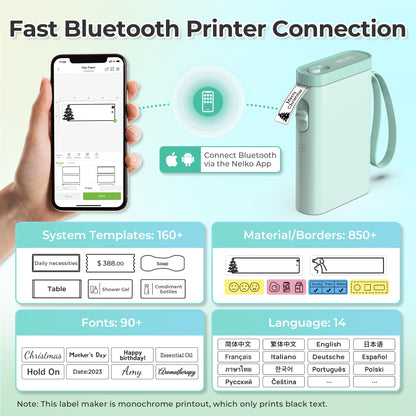 Nelko P21 Bluetooth Label Maker With Tape Wireless Printer
